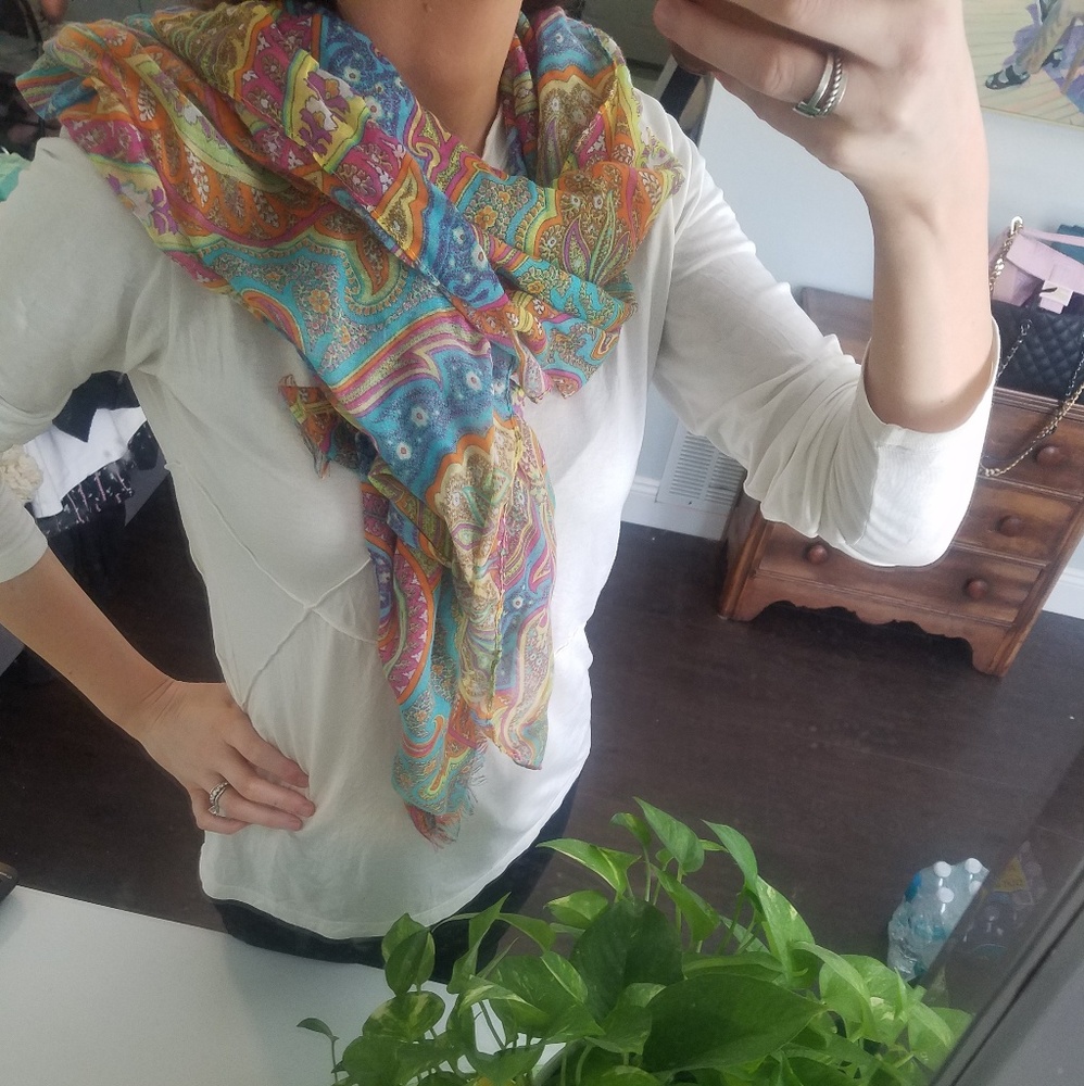 Multi color wrap scarf